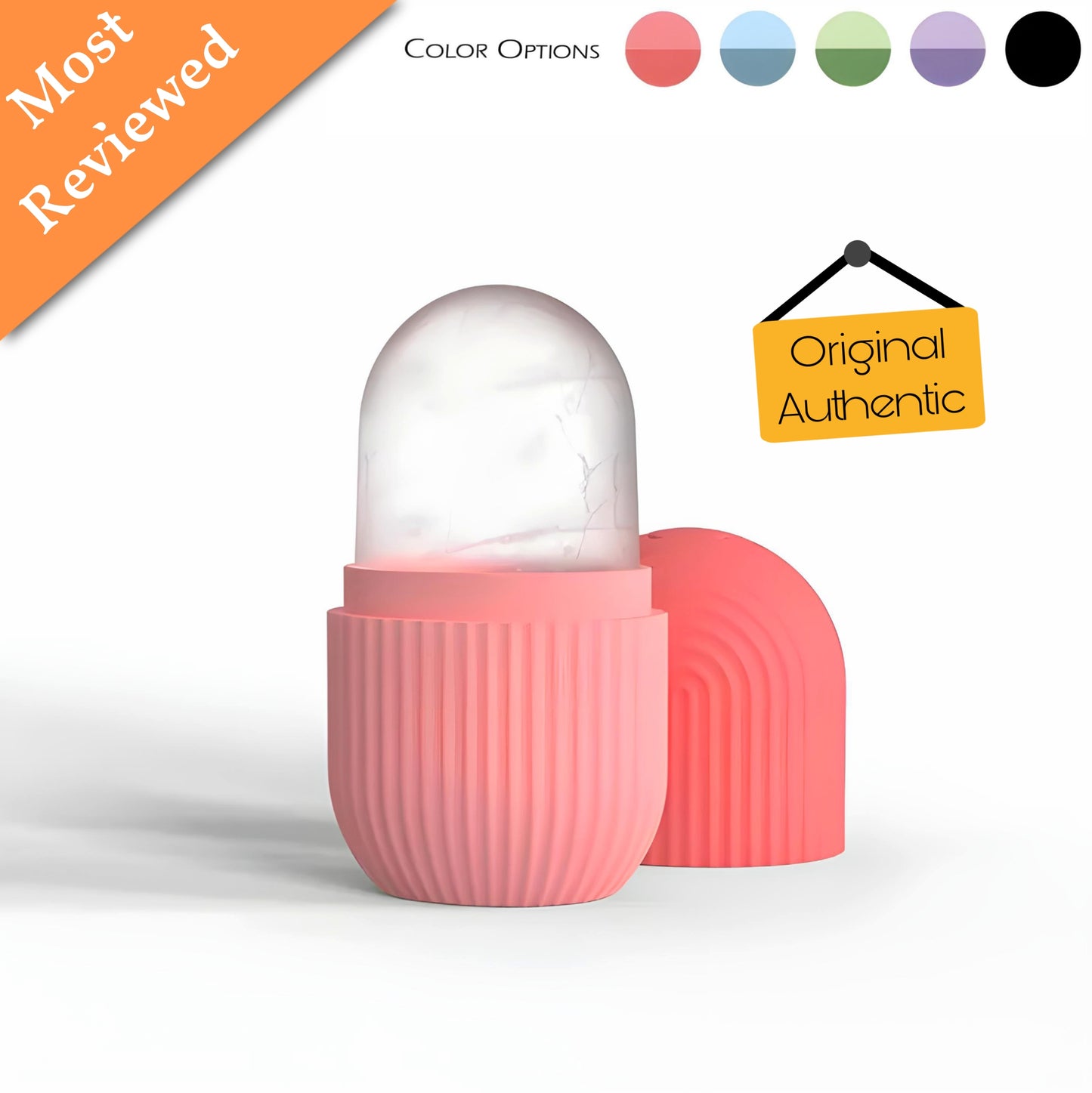 Silicone Ice Roller Facial Massage for Cryotherapy - Beauty Skin Care Massage for Collagen Regrowth & Skin Strengthening - Enhance Your Natural Glow/Reusable Facial Treatment to Tighten & Tone Skin & De-Puff The Eye Area